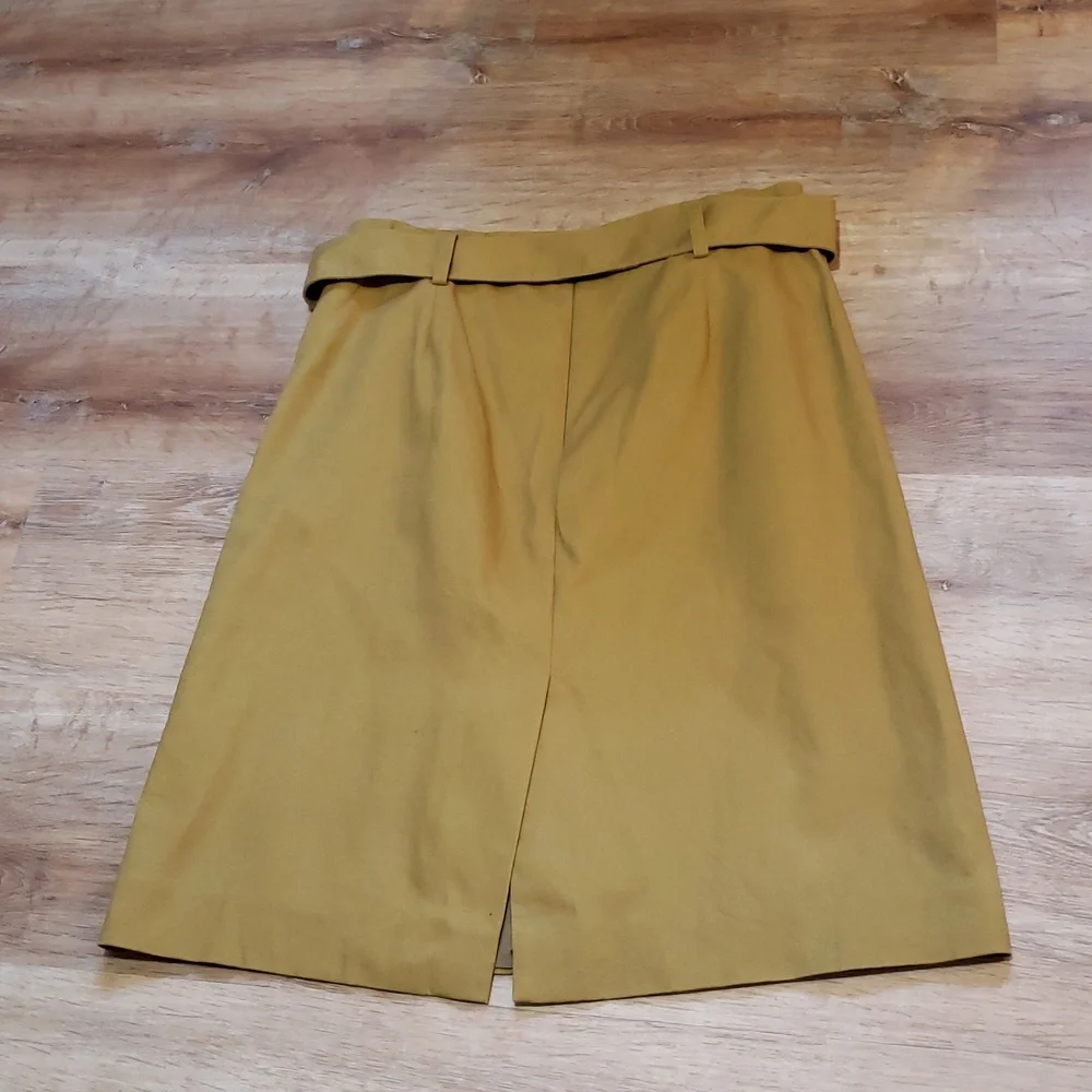 J Crew Tie Waist Skirt In Cotton-Linen, Color "Safari Gold", Size 14 - Picture 7 of 9